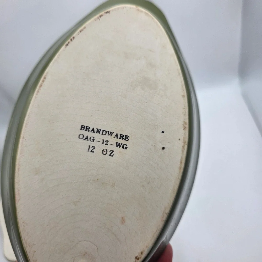 Vintage Brandware OAG-12-WG 12 Oz Oval Au Gratin Baking Dishes Green Pair